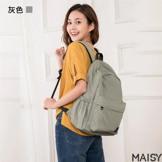 【MAISY】日系超輕多功能尼龍背包(現+預  灰色／藍色／棕色)