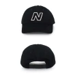 【NEW BALANCE】棒球帽-純棉 防曬 遮陽 鴨舌帽 運動 帽子 NB 黑白(LAH21214BK)