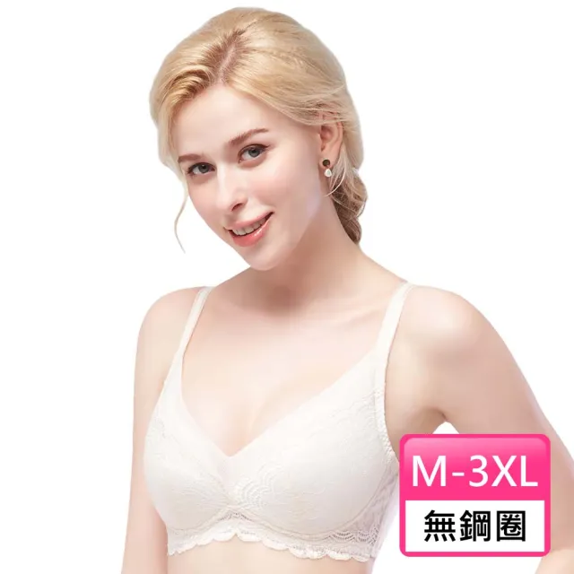 【Swear 思薇爾】花羽夏戀系列M-3XL無鋼圈蕾絲包覆女內衣(甜杏膚)