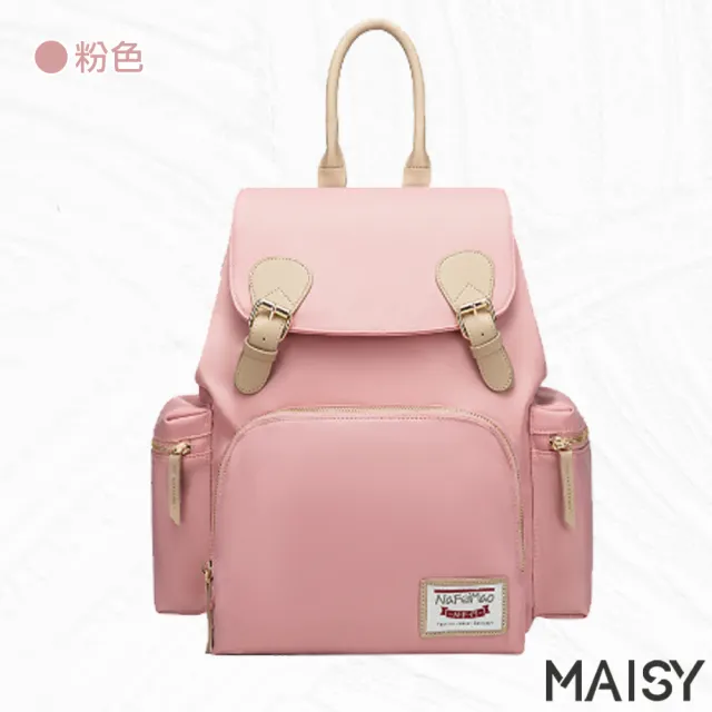【MAISY】多功能輕便收納後背媽咪包(現+預  粉 / 米白 / 深藍 / 迷彩紫 / 迷彩紅)