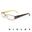 【Sisley 希思黎】法國潮流服飾 Sisley 新潮 細方框光學眼鏡(SY00404 銅/鏡腳咖色)