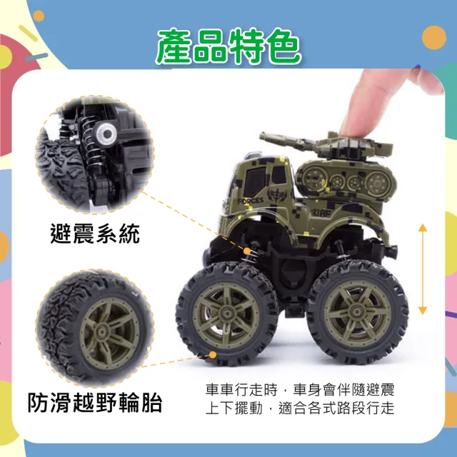 【OhBabyLaugh】慣性四驅車(玩具車/越野玩具車/慣性車/四輪避震/工程車/消防車/軍事車)