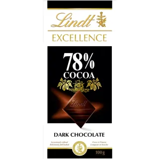 【Lindt 瑞士蓮】極醇系列78%巧克力片 100g(黑巧克力)