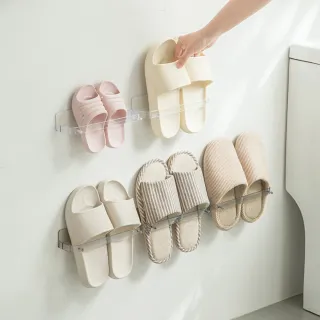 【Dagebeno荷生活】浴室玄關壁掛式透明拖鞋收納神器不落地拖鞋架收納架(1入) 