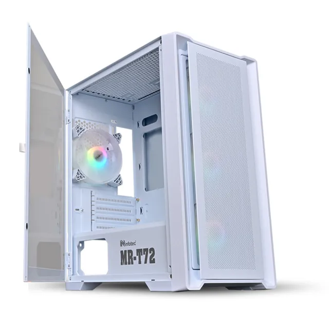 【infotec】幻彩ARGB 4風扇 USB3.0 電競機殼(全開玻璃磁吸側板+燈光關開鍵)