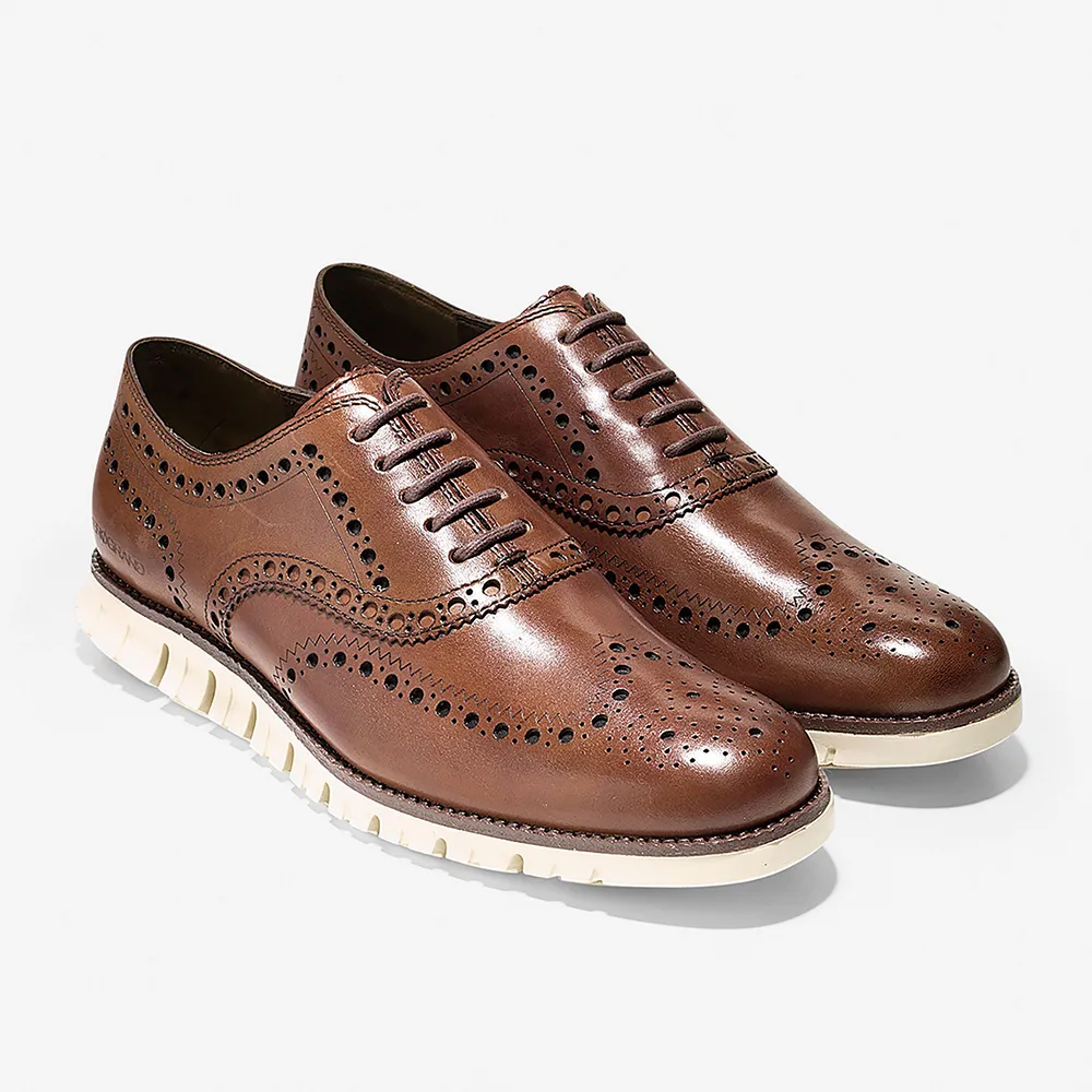 Cole Haan】ZG WINGTIP OX 翼尖雕花全能商務正裝鞋男鞋(英國棕褐