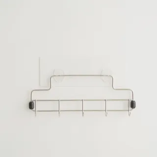 【完美主義】MIT無痕白貼不鏽鋼工具五勾架 