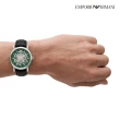 【EMPORIO ARMANI 官方直營】Meccanico 都會綠面鏤空機械手錶 黑色真皮錶帶 43MM AR60068