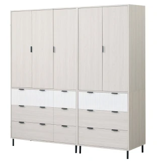 【WAKUHOME 瓦酷家具】Hepburn明亮輕奢風7X7尺組合衣櫃A023-B32-01