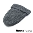【AnnaSofia】針織保暖毛帽-長黑標蓬鬆厚感 加大款可當情侶帽 現貨(灰系)