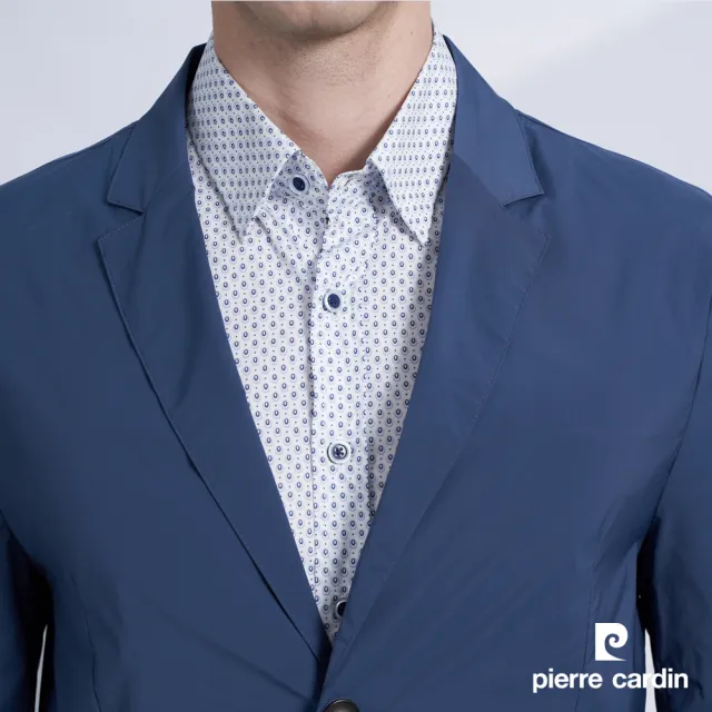 【pierre cardin 皮爾卡登】商務休閒 男款 都會時尚休閒輕薄獵裝/西裝外套-藍色(5227571-37)