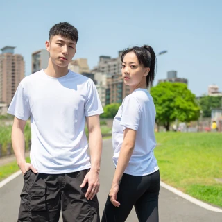 【NVDO】MIT台灣製吸濕排汗環保紗 短袖上衣 男女款 S-XL可選(涼感 透氣親膚 機能衣 T恤 運動衣/B047)