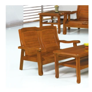 【MUNA 家居】5011型柚木色實木雙人椅/不含1+3+大小茶几(沙發 實木沙發 雙人椅)