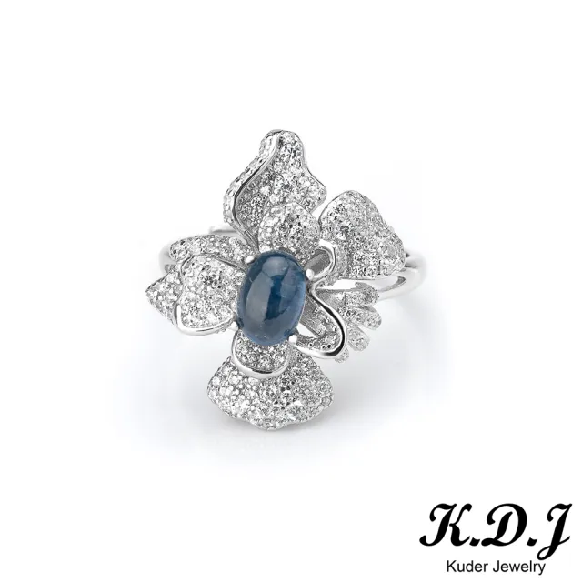 【K.D.J 圓融珠寶】花朵造型藍寶石戒指