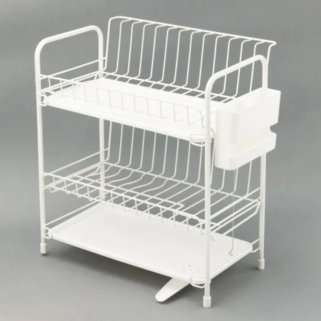【NITORI 宜得利家居】雙層碗盤瀝水架 PP-2S WH(瀝水架 雙層)