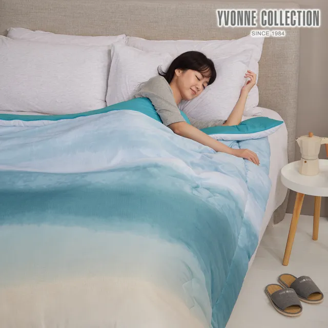 【YVONNE 以旺傢飾】100%美國棉加厚型四季被-曙光河畔(雙人 純棉 冬被 棉被 水洗 網路限定)