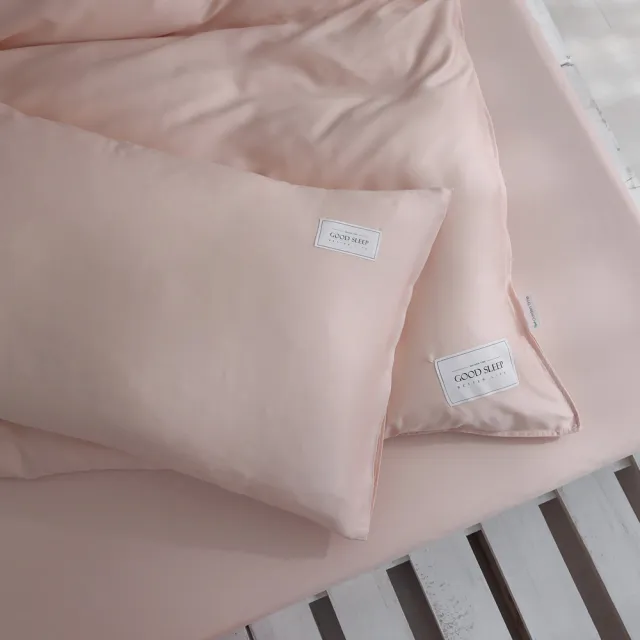 【GOLDEN-TIME】300織紗100%純淨天絲三件式床包組-裸漾粉(加大)