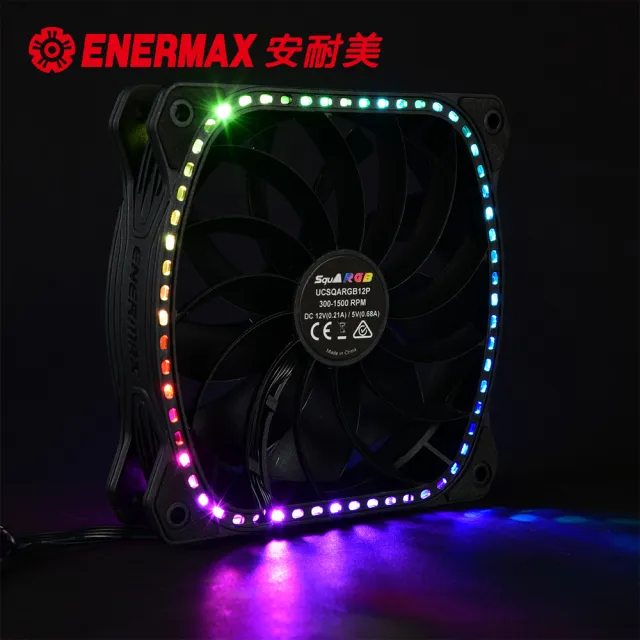 【ENERMAX 安耐美】12公分 電腦風扇 SquA 星彩蝠 UCSQARGB12P-SG 單顆入