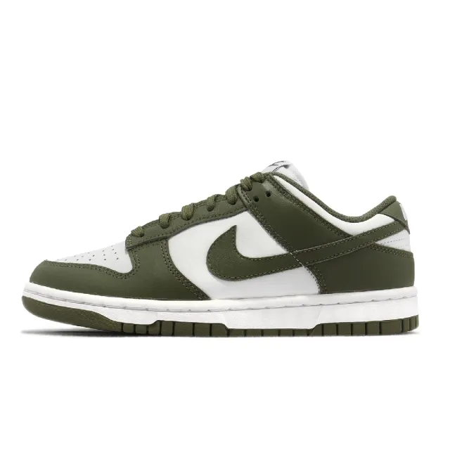 【NIKE 耐吉】Wmns Dunk Low 女鞋 男鞋 橄欖綠 墨綠 白 經典 低筒 皮革 Medium Olive(DD1503-120)