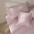 【GOLDEN-TIME】300織紗100%純淨天絲三件式床包組-薄櫻粉(雙人)