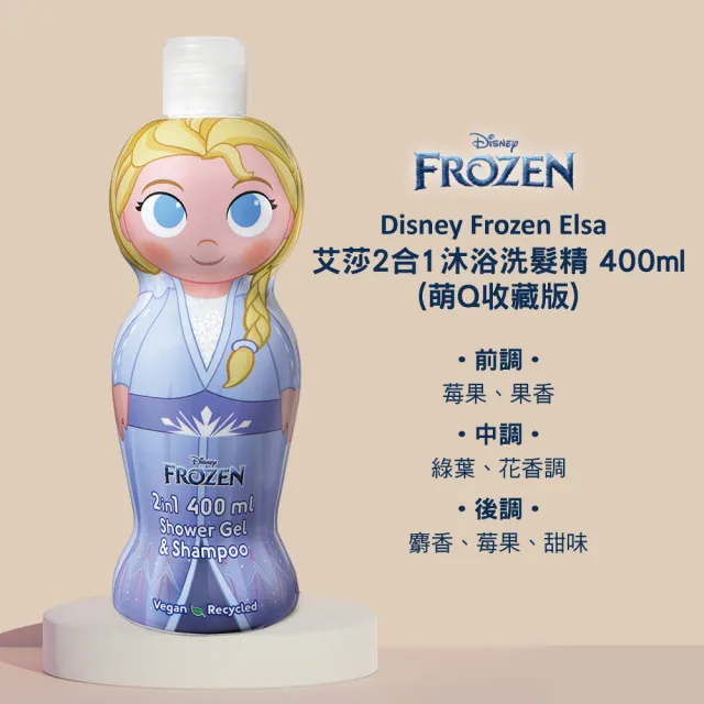 【Disney 迪士尼】Frozen 2合1沐浴洗髮精 400ml-任選(萌Q收藏版)