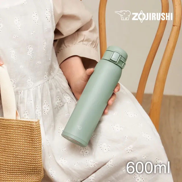 【ZOJIRUSHI 象印】MOMO獨家 不鏽鋼超輕量彈蓋式保溫杯-600ml(SM-SK60EMA 保溫瓶)