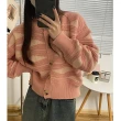 【巴黎精品】針織衫毛衣外套(時尚條紋撞色寬鬆女外套3色p1az77)
