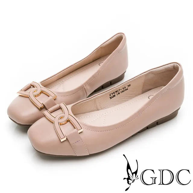 【GDC】裸色系基本款典雅舒適平底包鞋-粉色(214367-13)