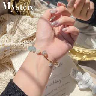 【my stere 我的時尚秘境】現貨-現貨-秘境小清新時尚款-天然海藍寶配白水晶手鍊(2022秋新 
