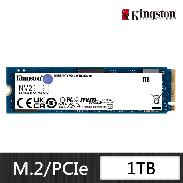 【Kingston 金士頓】NV2 1TB M.2 2280 PCIe 4.0 ssd固態硬碟 (SNV2S/1000G) 讀 3500M/寫 2100M