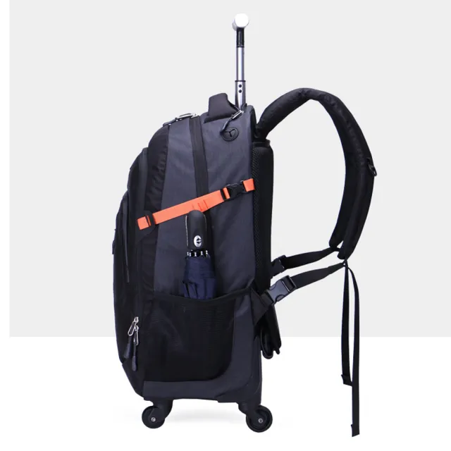 【PUSH!】雙11 旅遊休閒用品 拉桿雙肩背包 電腦包 大容量輕型拉桿包 20L萬向輪背包(拉桿背包 小U57-1）