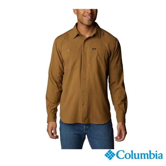 【Columbia 哥倫比亞 官方旗艦】男款- Omni-Wick快排防曬50長袖襯衫-棕色(UAE16830BN / 2022年秋冬商品)