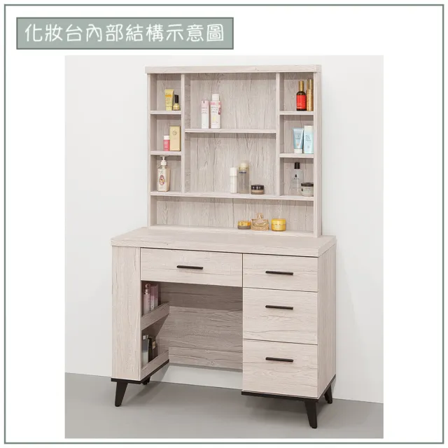 【唯熙傢俱】凱熙橡木白3.2尺化妝台(臥室 化妝台 鏡台 梳妝台)