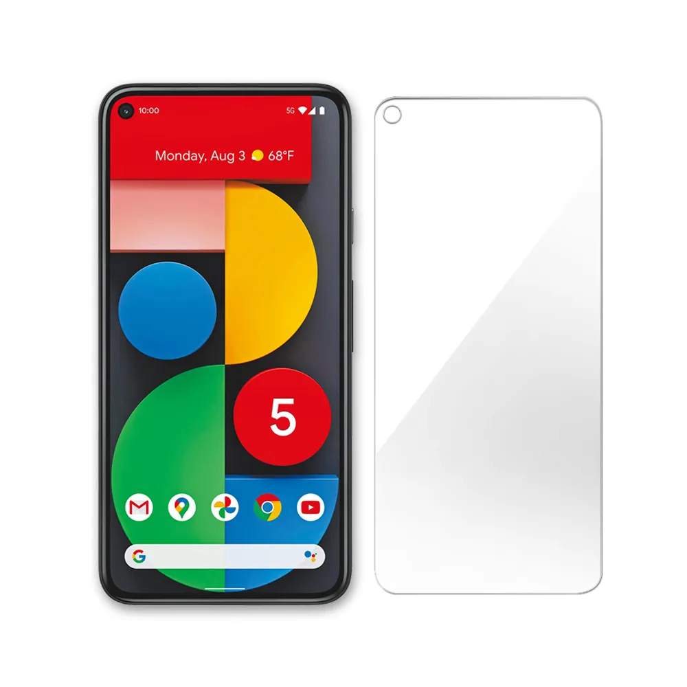 【A+ 極好貼】Google Pixel 5 半版9H鋼化玻璃保護貼(2.5D半版兩入組)