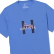 【Tommy Hilfiger】TOMMY 經典印刷大H文字圖案短袖T恤 上衣-藍色(平輸品)