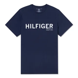 【Tommy Hilfiger】TOMMY 經典印刷文字圖案短袖T恤 上衣-深藍色(平輸品)