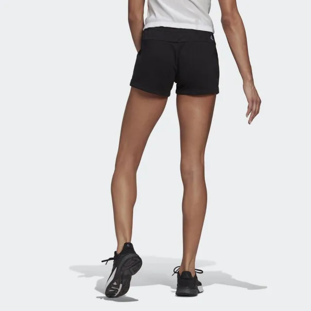【adidas 愛迪達】W Lin Ft Sho 女 短褲 運動 訓練 休閒 修身 舒適 透氣 愛迪達 黑(GM5524)