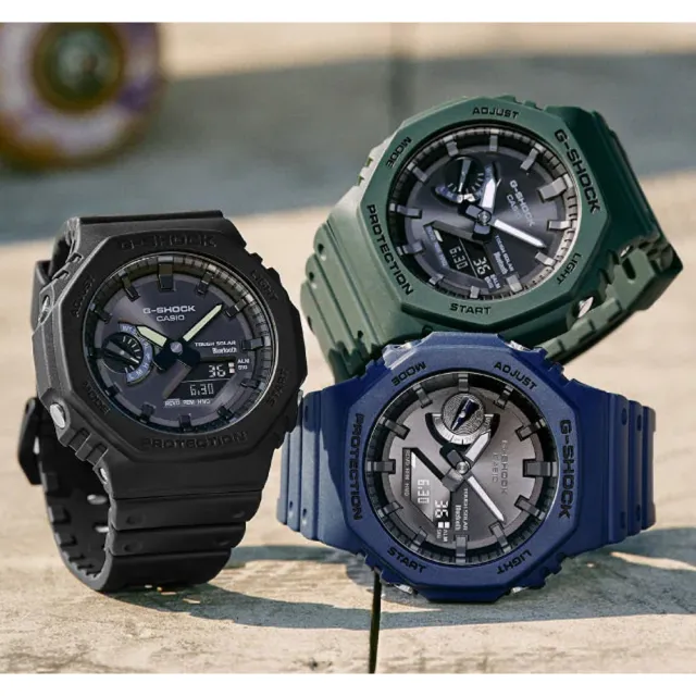 CASIO 卡西歐】G-SHOCK 藍牙太陽能八角農家橡樹雙顯手錶(GA-B2100-1A1