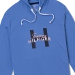 【Tommy Hilfiger】TOMMY 經典印刷大H文字圖案連帽T恤 上衣-藍色(平輸品)