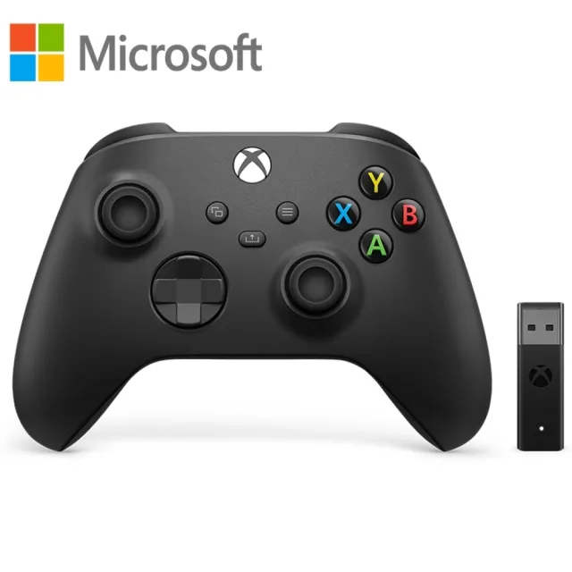 【Microsoft 微軟】XBOX 原廠無線控制器+Windows 專用無線轉接器套組(磨砂黑)