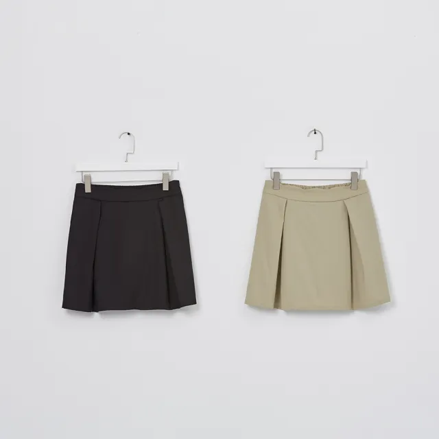 【MASTINA】腰頭設計-女短褲 褲裙 黑 綠(二色/版型適中)