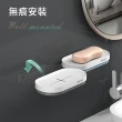 【MengNi】2入 加大質感肥皂架 可拆卸底座手機架 無痕壁掛香皂盒(浴室置物架/洗手台收納架)