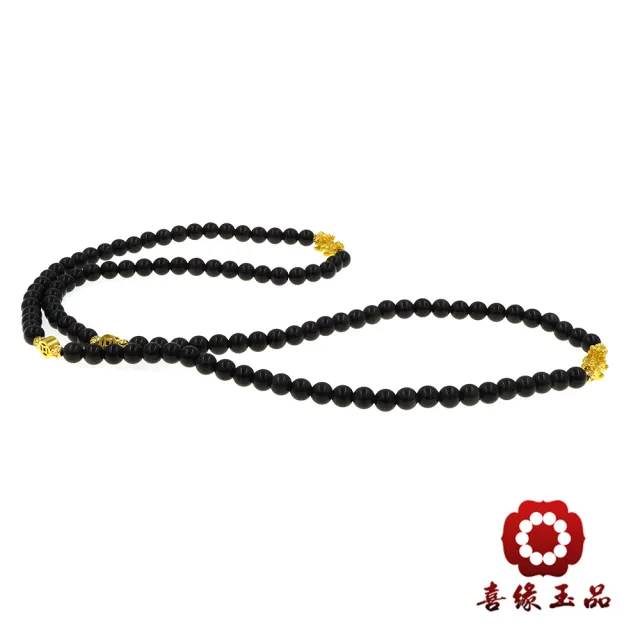 【喜緣玉品】黑曜石 貔貅好事成雙 108顆念佛珠(新款)