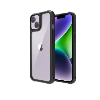 【ABSOLUTE】iPhone 14 6.1吋 LINKASEAIR軍規防摔抗變色大猩猩玻璃掛繩保護殼(耀岩黑)