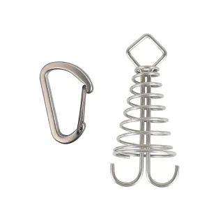 【NUIT 努特】彈簧棧板釘 含D扣 魷魚釘 棧板神器 露營棧板專用 魚骨 帳篷裝備(NTF148六入組)