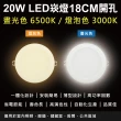 【SAMPO 聲寶】LX-PD2018 LED 20W崁燈 晝光色/燈泡色(18cm開孔100-240V)