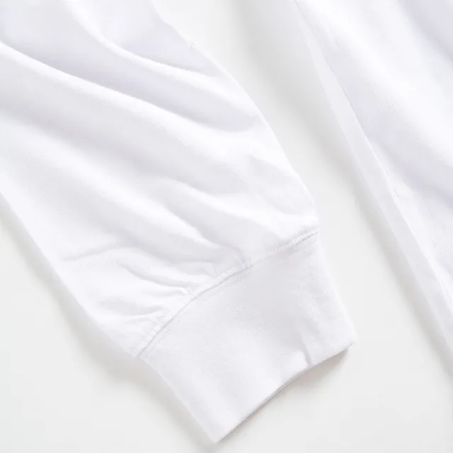 【EDWIN】男裝 網路獨家↘仿舊經典LOGO長袖T恤(白色)