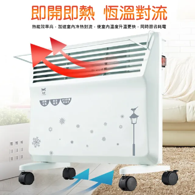 【LAPOLO】防潑水 直立壁掛 兩用對流式 電暖器 LA-967 盛竹如真心推薦(電暖器、電暖爐)