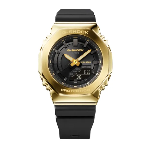 【CASIO 卡西歐】G-SHOCK 黑金時尚 高貴奢華 金屬錶殼 八角形錶殼 GM-S2100GB-1A