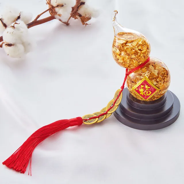 【咕咕好運GoodGoodLuck】開春葫蘆金箔擺飾|《含開光》招財|旺財|化煞|風水開運(#鎮宅#聚財)